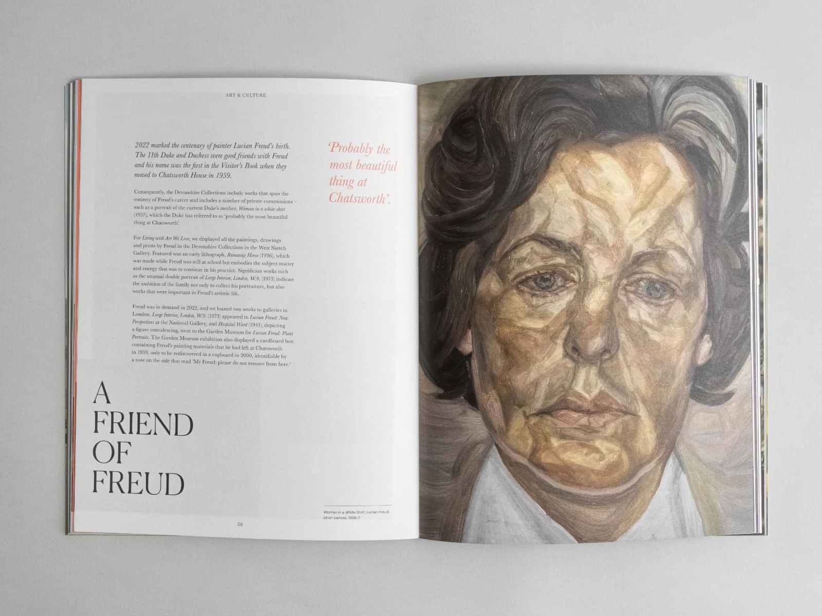 A FRIEND OF FREUD. Lucien Freud painting of Deborah Devonshire. â€˜Probably the Most Beautiful thing at Chatsworthâ€™