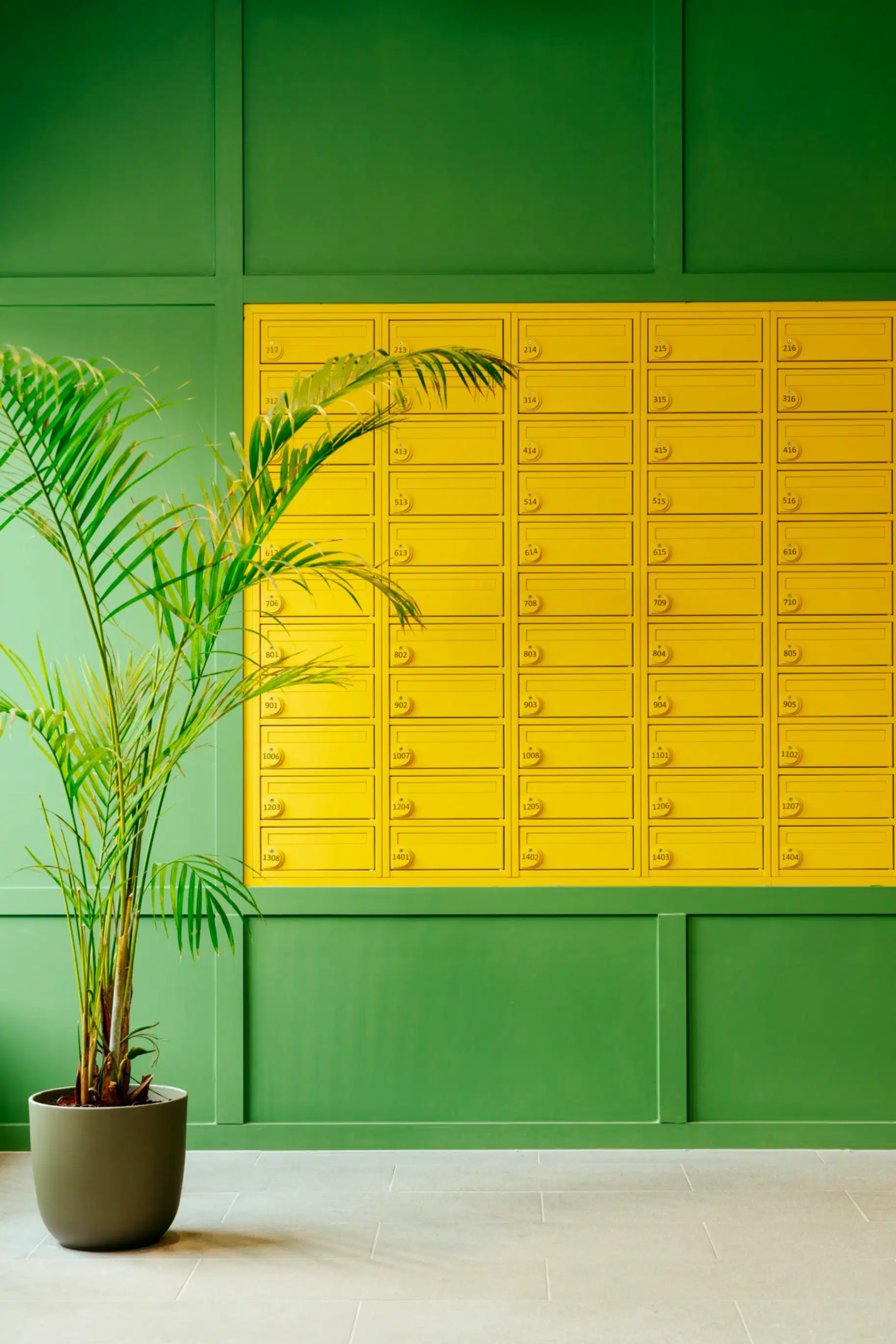 Interior image of Kangaroo Works resident postboxes