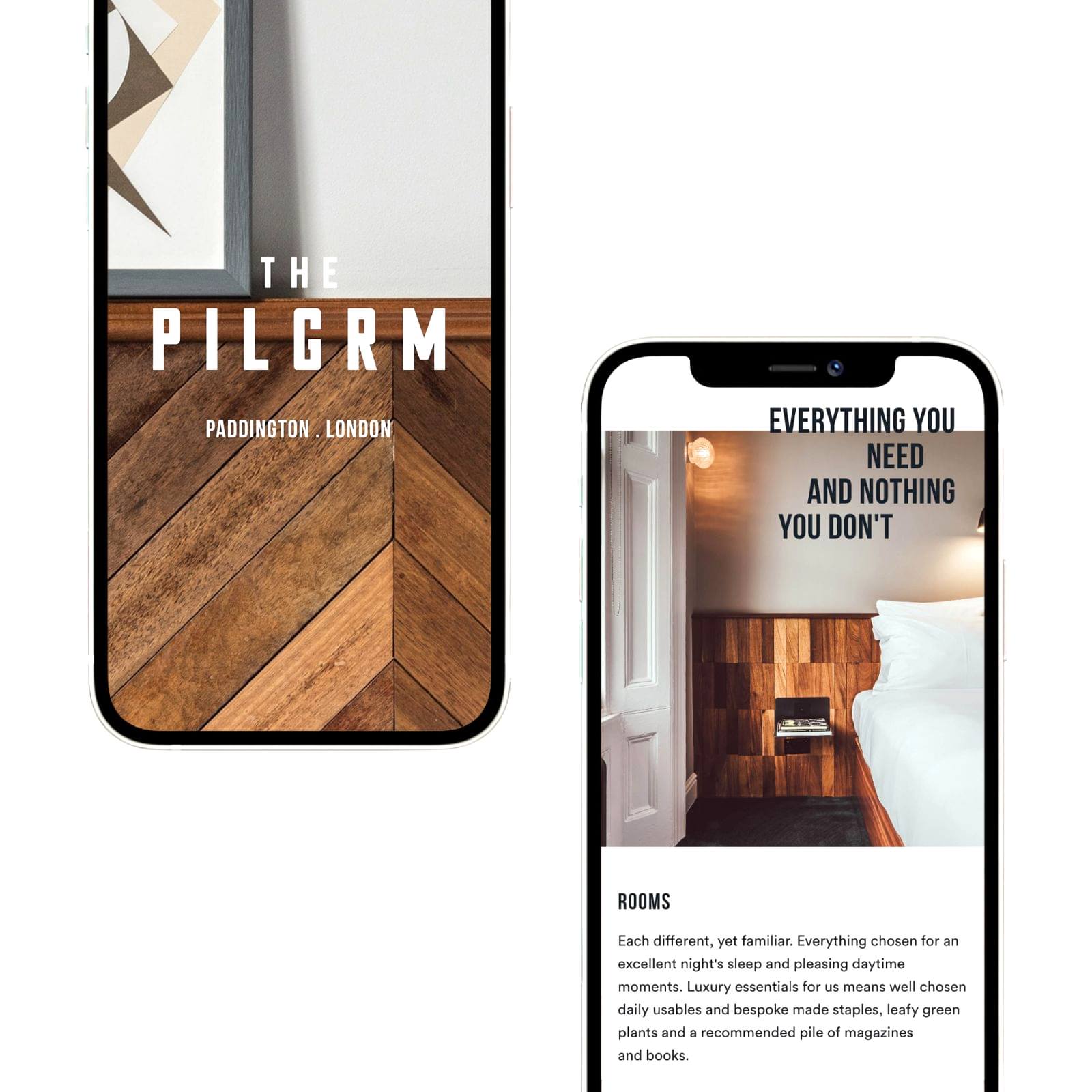 The Pilgrm Hotel London website design and development by 93ft Sheffield