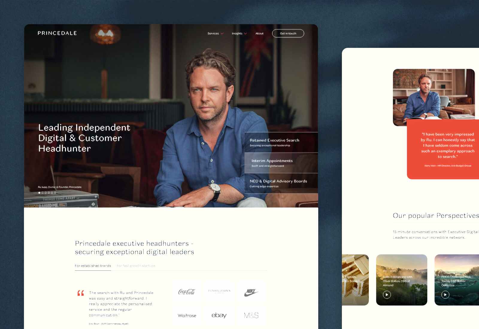 Princedale - A whole brand and website refresh for a London headhunter