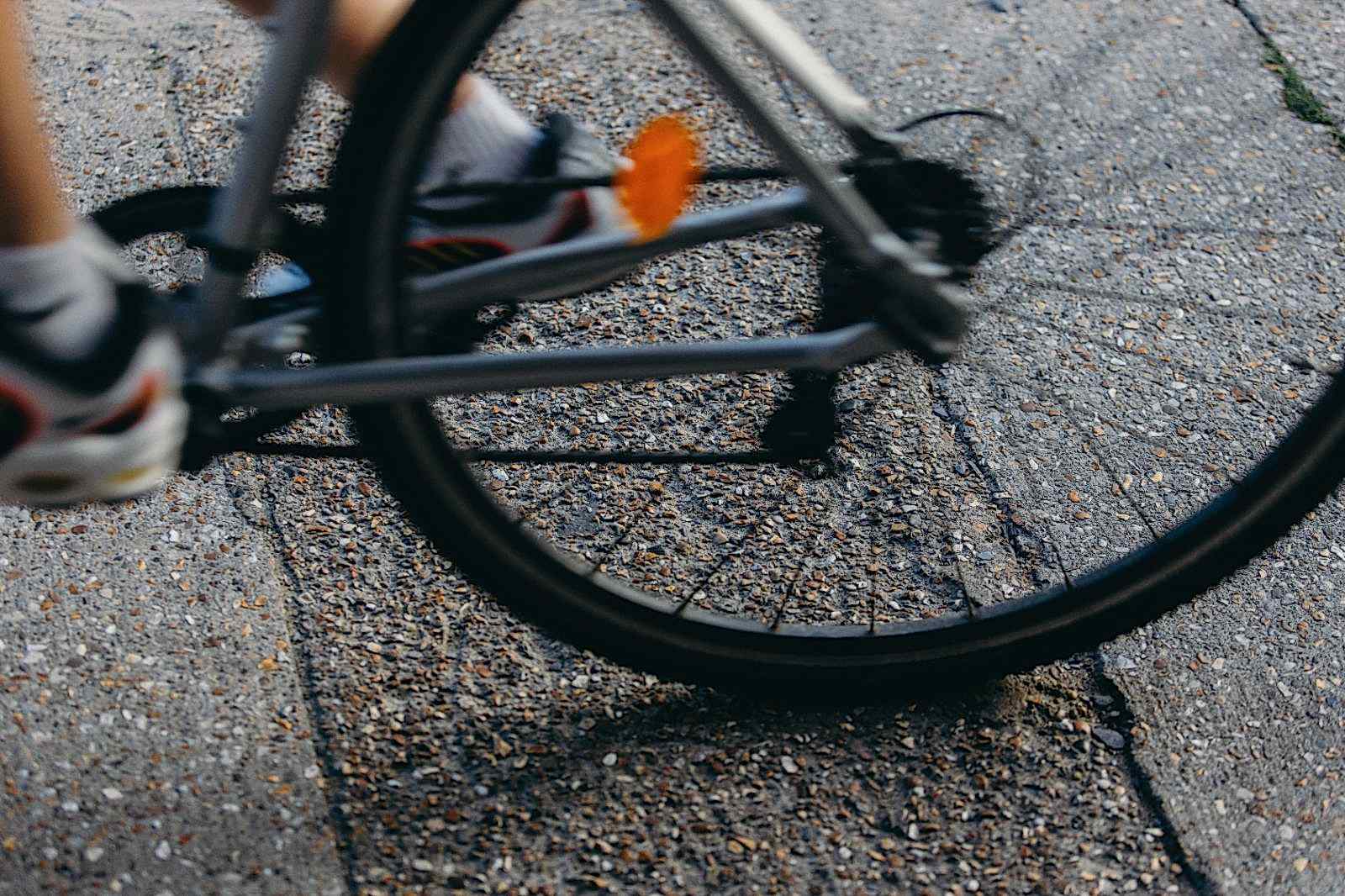 Close up of the back wheel of a bike 