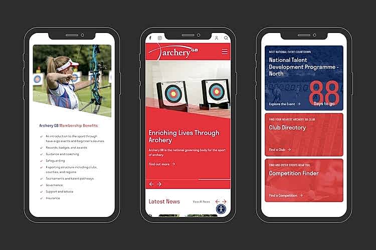 93ft Design Mobile Website Archery GB 